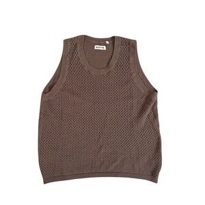 Kotn Chocolate/Army Green Knit Sleeveless Top